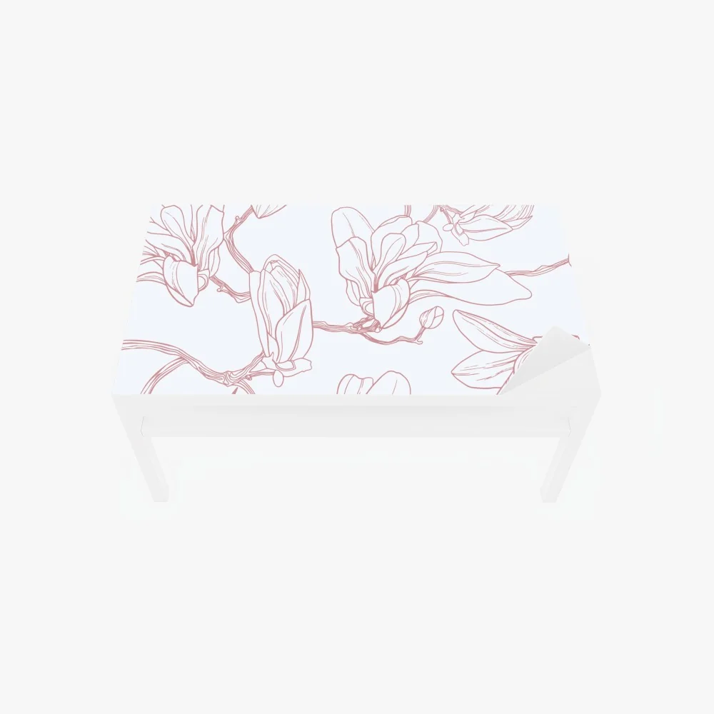 Naklejka na biurko i stół delikatny wzór magnolii w miękkim różu – Wallissimo® Naklejka na biurko i stół delikatny wzór magnolii w miękkim różu – Wallissimo®