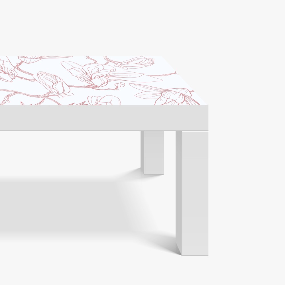 Naklejka na biurko i stół delikatny wzór magnolii w miękkim różu – Wallissimo® Naklejka na biurko i stół delikatny wzór magnolii w miękkim różu – Wallissimo®