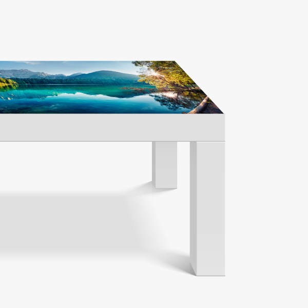 Naklejka na biurko i stół abstrakcyjne marmurowe tło w odcieniach turkusu i fioletu ze złotem – Wallissimo®