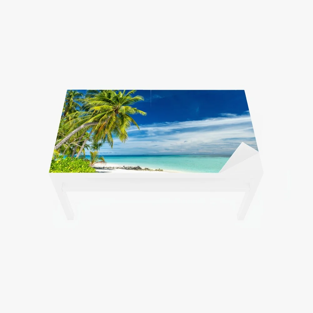 Naklejka na biurko i stół tropikalna turkusowa plaża – Wallissimo® Naklejka na biurko i stół tropikalna turkusowa plaża – Wallissimo®