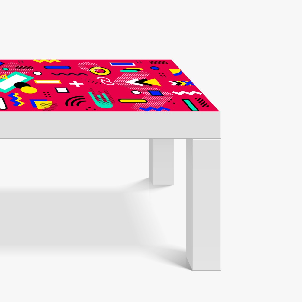 Naklejka na biurko i stół żywy geometryczny wzór pop – Wallissimo® Naklejka na biurko i stół żywy geometryczny wzór pop – Wallissimo®