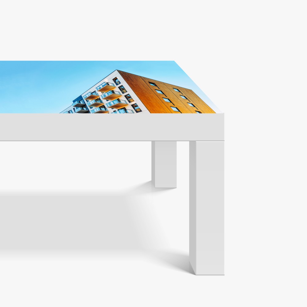 Naklejka na biurko i stół nowoczesny budynek mieszkalny z balkonami – Wallissimo® Naklejka na biurko i stół nowoczesny budynek mieszkalny z balkonami – Wallissimo®