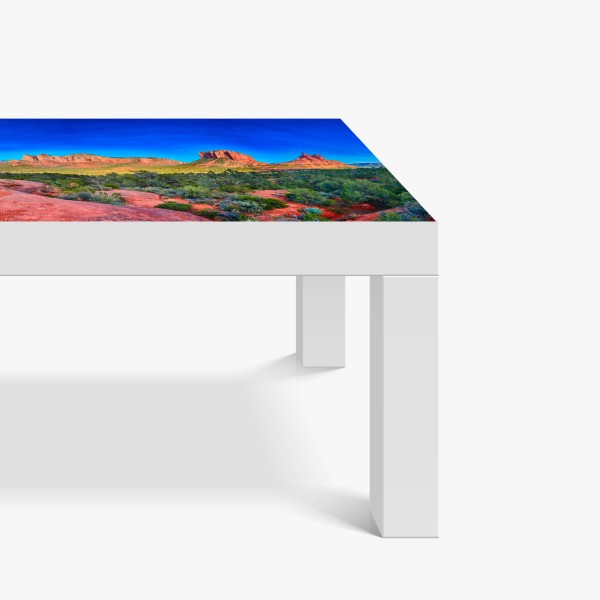 Naklejka na biurko i stół zbliżenie czerwonej dalii – Wallissimo®