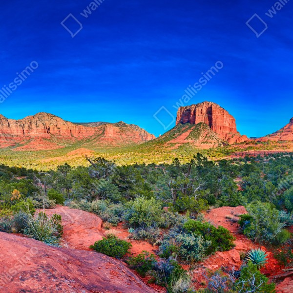 Naklejka na biurko i stół panoramiczny widok na Bell Rock i Courthouse Butte, Sedona – Wallissimo® Naklejka na biurko i stół panoramiczny widok na Bell Rock i Courthouse Butte, Sedona – Wallissimo®