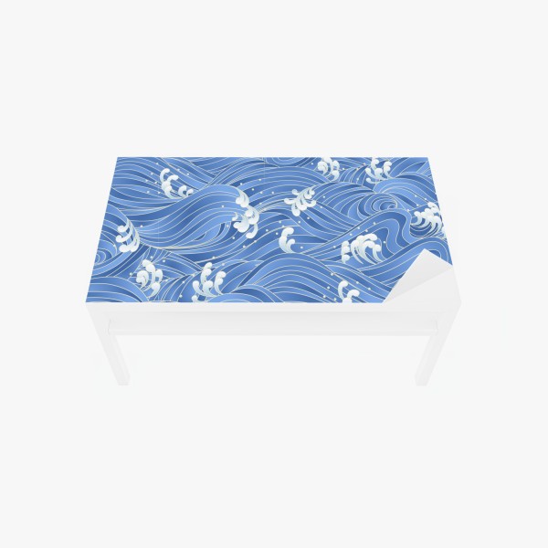 Naklejka na biurko i stół stylizowany Japoński wzór fal