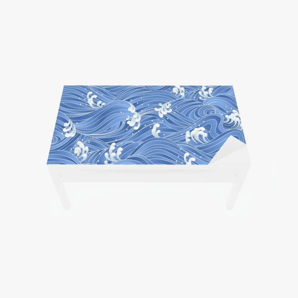 Naklejka na biurko i stół stylizowany Japoński wzór fal – Wallissimo® Naklejka na biurko i stół stylizowany Japoński wzór fal – Wallissimo®