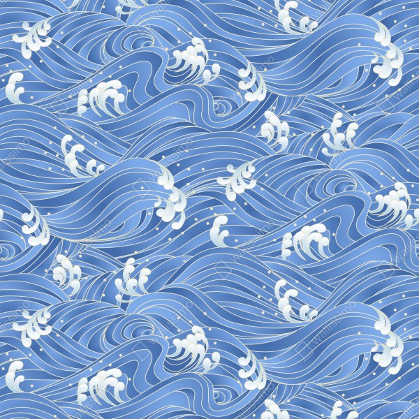 Naklejka na biurko i stół stylizowany Japoński wzór fal – Wallissimo® Naklejka na biurko i stół stylizowany Japoński wzór fal – Wallissimo®