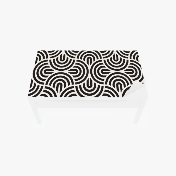 Naklejka na biurko i stół czarno-biały geometryczny wzór