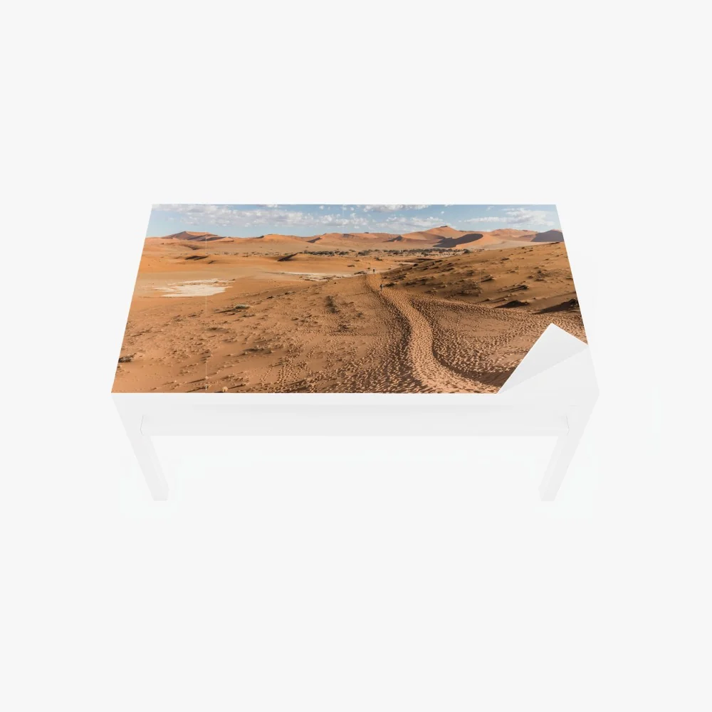 Naklejka na biurko i stół bezgraniczne wydmy pustyni pod błękitnym niebem – Wallissimo® Naklejka na biurko i stół bezgraniczne wydmy pustyni pod błękitnym niebem – Wallissimo®