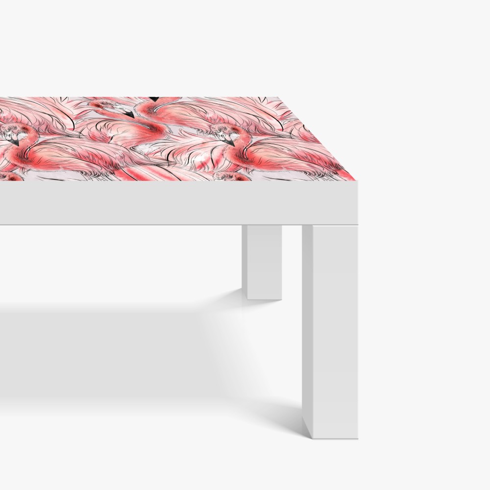 Naklejka na biurko i stół akwarelowy wzór z flamingami – Wallissimo® Naklejka na biurko i stół akwarelowy wzór z flamingami – Wallissimo®