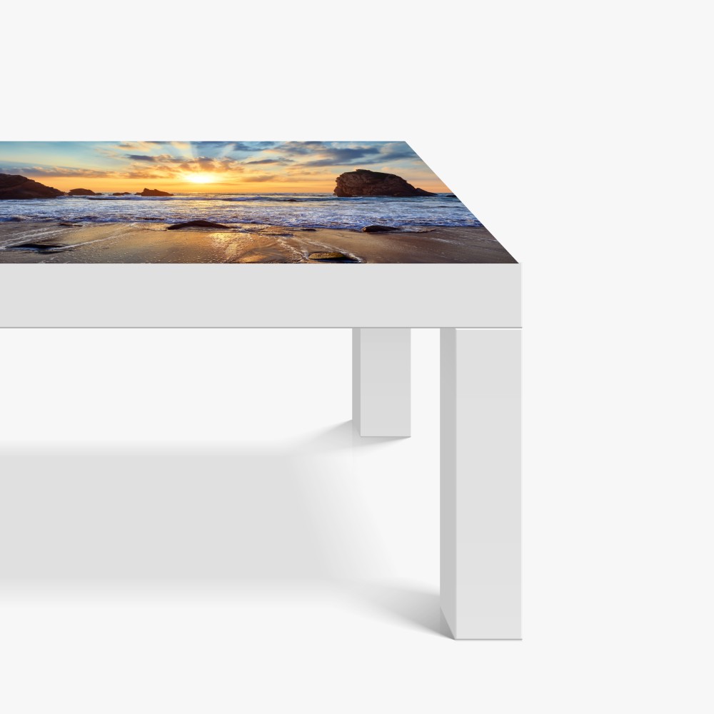 Naklejka na biurko i stół zachód słońca nad skalistym wybrzeżem – Wallissimo® Naklejka na biurko i stół zachód słońca nad skalistym wybrzeżem – Wallissimo®