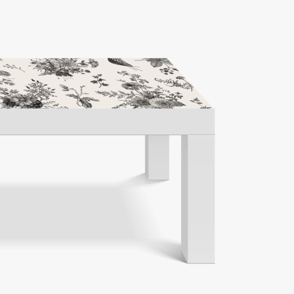 Naklejka na biurko i stół wzór akwarelowy z liśćmi eukaliptusa na ciemnozielonym tle – Wallissimo®