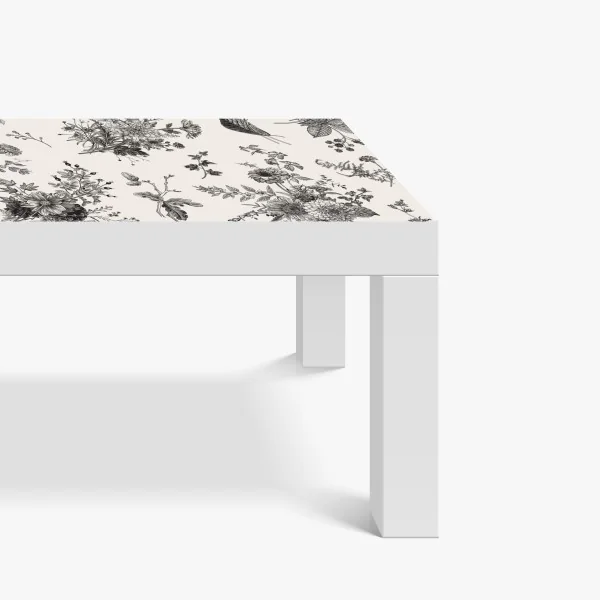 Naklejka na biurko i stół klasyczny czarno-biały wzór kwiatowy – Wallissimo® Naklejka na biurko i stół klasyczny czarno-biały wzór kwiatowy – Wallissimo®