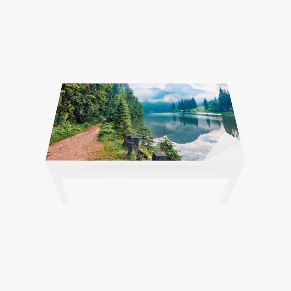 Naklejka na biurko i stół intensywny fioletowy 3d wir wstęg – Wallissimo®