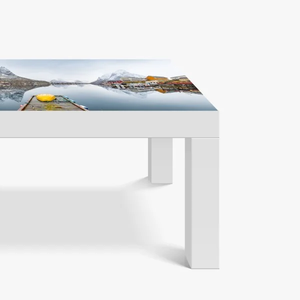 Naklejka na biurko i stół spokojna panorama górskiego fiordu – Wallissimo® Naklejka na biurko i stół spokojna panorama górskiego fiordu – Wallissimo®