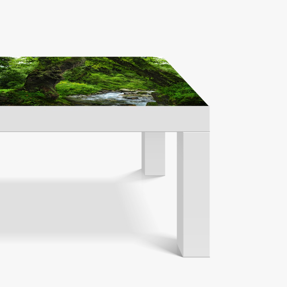 Naklejka na biurko i stół mszysty leśny strumień panorama – Wallissimo® Naklejka na biurko i stół mszysty leśny strumień panorama – Wallissimo®