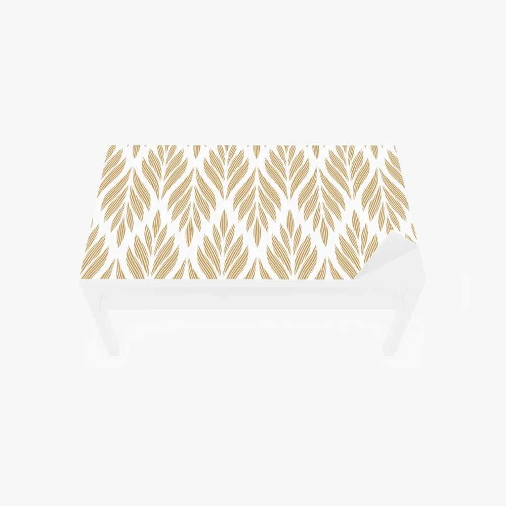 Naklejka na biurko i stół złoty wzór liści - bezszwowy motyw – Wallissimo® Naklejka na biurko i stół złoty wzór liści - bezszwowy motyw – Wallissimo®