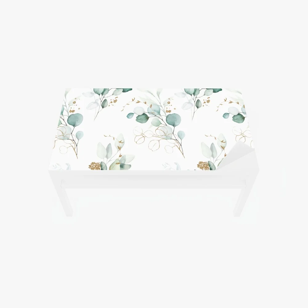 Naklejka na biurko i stół akwarelowy wzór eukaliptusa w zieleni – Wallissimo® Naklejka na biurko i stół akwarelowy wzór eukaliptusa w zieleni – Wallissimo®