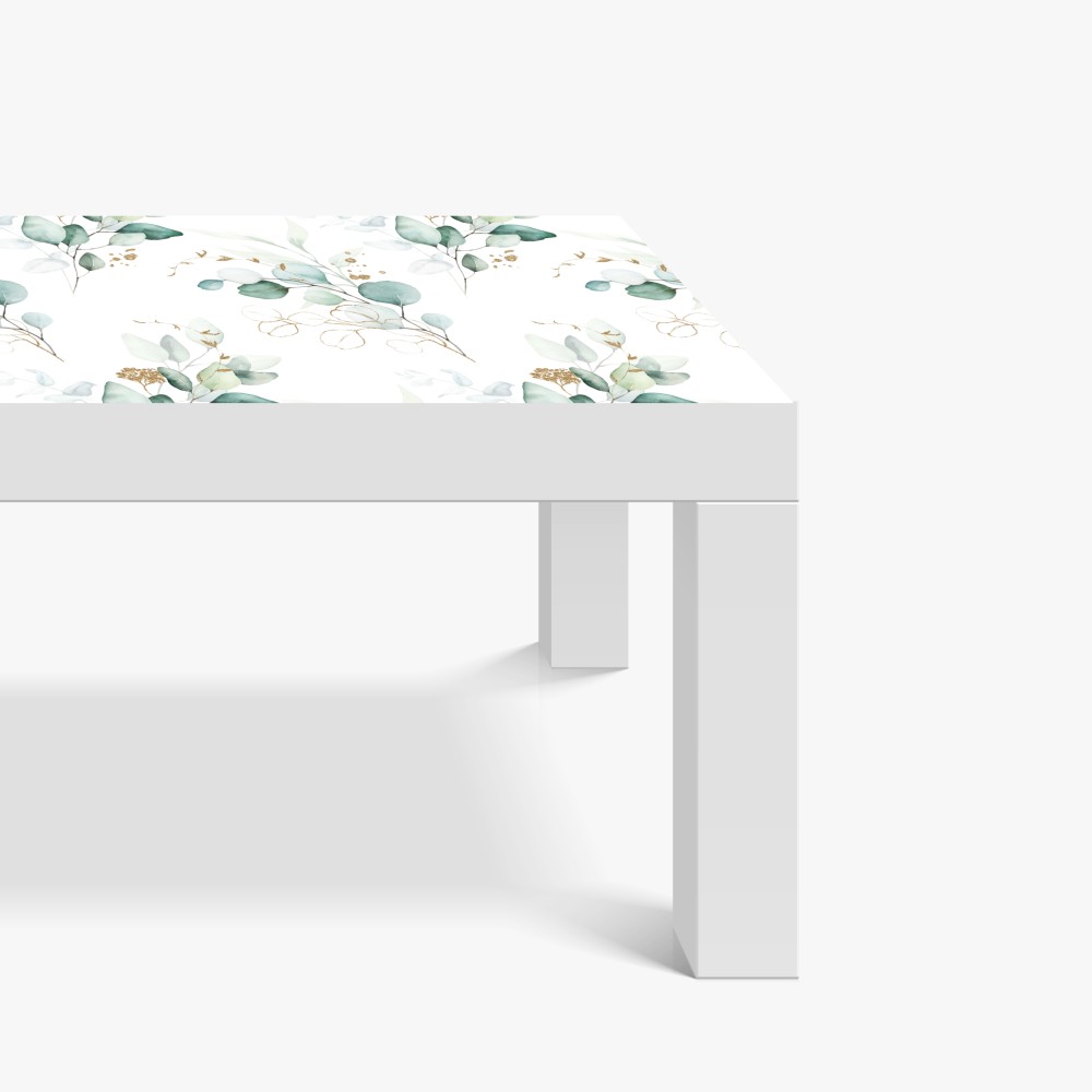 Naklejka na biurko i stół akwarelowy wzór eukaliptusa w zieleni – Wallissimo® Naklejka na biurko i stół akwarelowy wzór eukaliptusa w zieleni – Wallissimo®