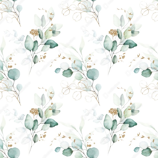 Naklejka na biurko i stół akwarelowy wzór eukaliptusa w zieleni – Wallissimo® Naklejka na biurko i stół akwarelowy wzór eukaliptusa w zieleni – Wallissimo®