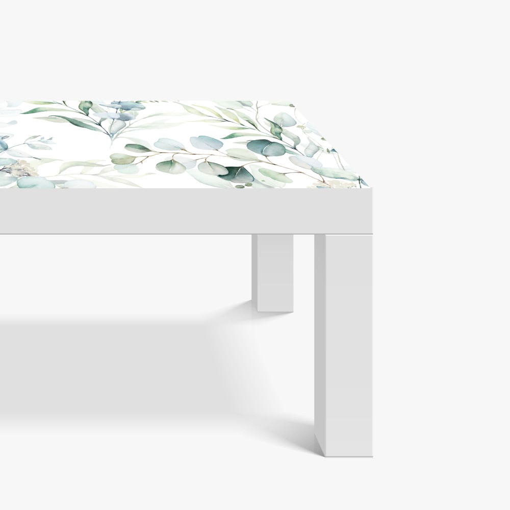 Naklejka na biurko i stół akwarelowy wzór eukaliptusa i liści – Wallissimo® Naklejka na biurko i stół akwarelowy wzór eukaliptusa i liści – Wallissimo®