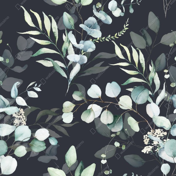 Naklejka na biurko i stół wzór botaniczny eukaliptusa w akwareli na ciemnym tle – Wallissimo® Naklejka na biurko i stół wzór botaniczny eukaliptusa w akwareli na ciemnym tle – Wallissimo®