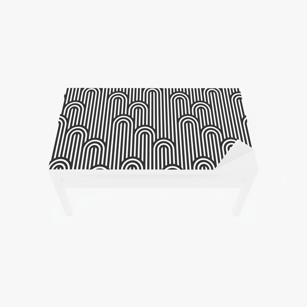 Naklejka na biurko i stół czarno-biały geometryczny wzór w paski – Wallissimo® Naklejka na biurko i stół czarno-biały geometryczny wzór w paski – Wallissimo®