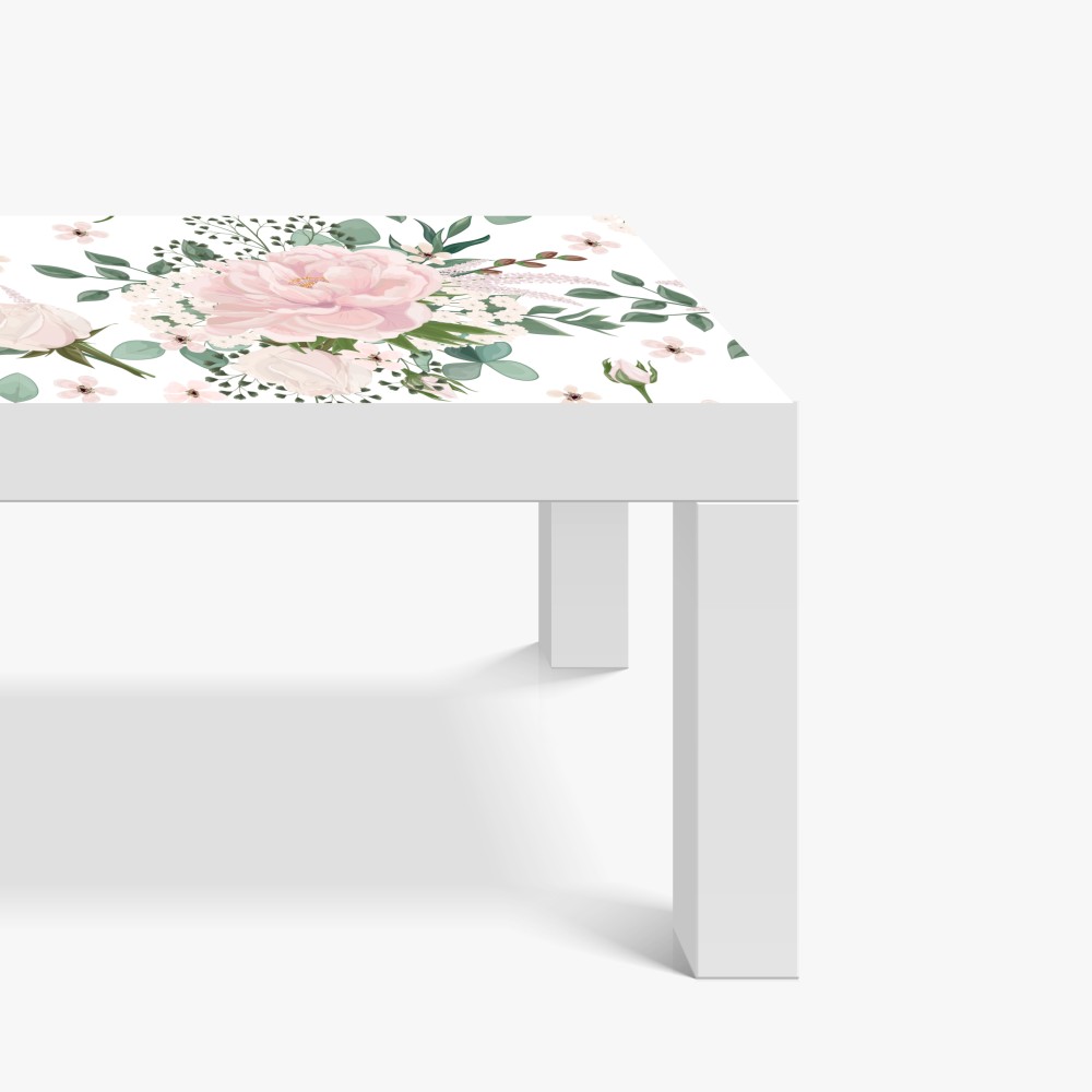 Naklejka na biurko i stół delikatny różowy wzór peonii – Wallissimo® Naklejka na biurko i stół delikatny różowy wzór peonii – Wallissimo®