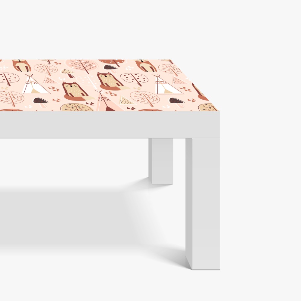 Naklejka na biurko i stół wzór z lisami do pokoju dziecięcego – Wallissimo® Naklejka na biurko i stół wzór z lisami do pokoju dziecięcego – Wallissimo®