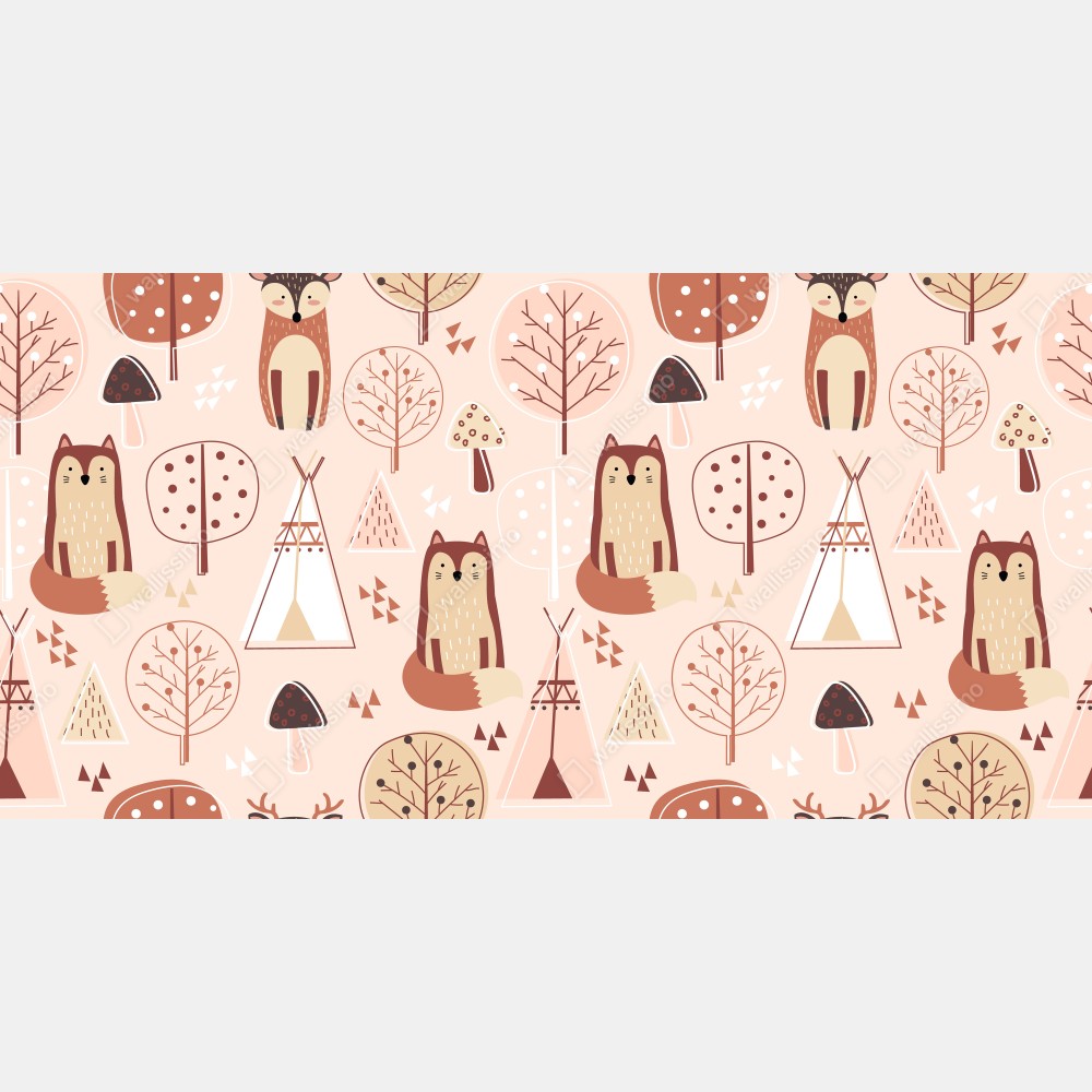 Naklejka na biurko i stół wzór z lisami do pokoju dziecięcego – Wallissimo® Naklejka na biurko i stół wzór z lisami do pokoju dziecięcego – Wallissimo®