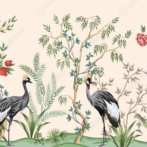 Naklejka na biurko i stół ogród żurawi w stylu orientalnym – Wallissimo® Naklejka na biurko i stół ogród żurawi w stylu orientalnym – Wallissimo®