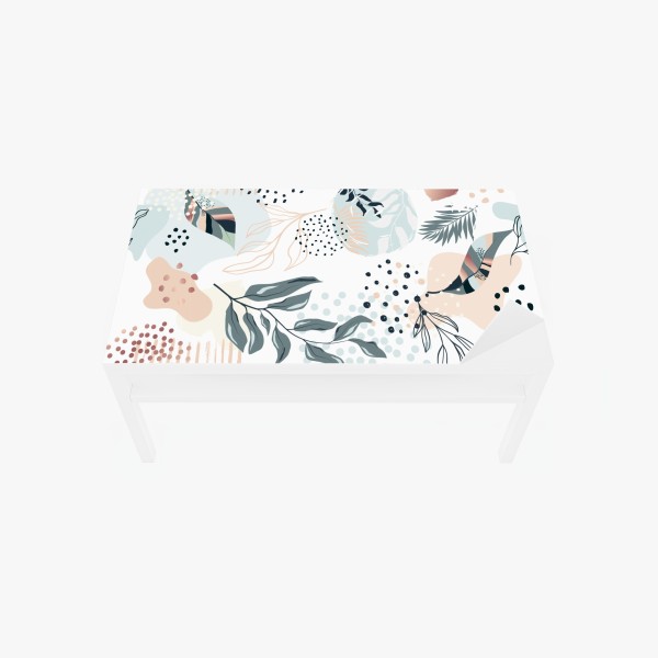 Naklejka na biurko i stół pastelowy botaniczny wzór abstrakcyjny