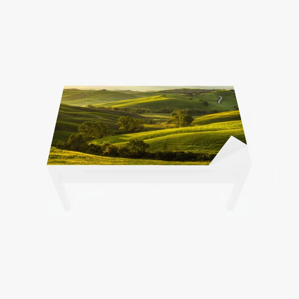 Naklejka na biurko i stół słoneczne zielone pagórki – Wallissimo® Naklejka na biurko i stół słoneczne zielone pagórki – Wallissimo®