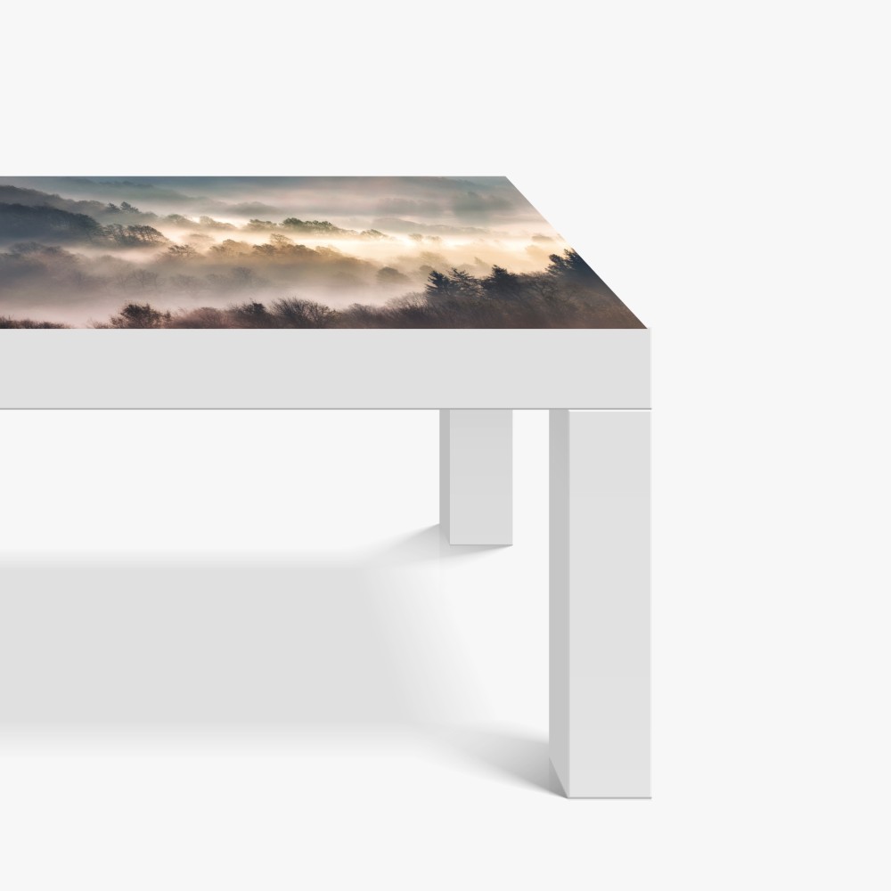 Naklejka na biurko i stół mglisty las o świcie – Wallissimo® Naklejka na biurko i stół mglisty las o świcie – Wallissimo®