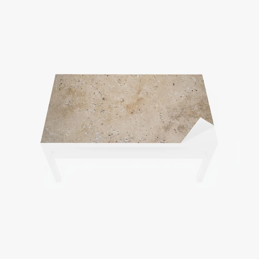 Naklejka na biurko i stół beżowa tekstura kamienia travertynu – Wallissimo® Naklejka na biurko i stół beżowa tekstura kamienia travertynu – Wallissimo®