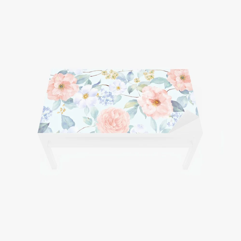 Naklejka na biurko i stół delikatne pastelowe kwiaty w akwareli – Wallissimo® Naklejka na biurko i stół delikatne pastelowe kwiaty w akwareli – Wallissimo®