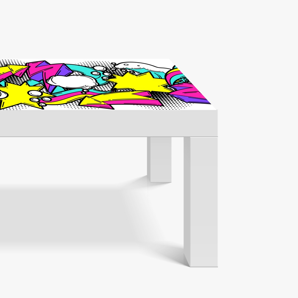 Naklejka na biurko i stół żywy pop-art komiksowy wzór – Wallissimo® Naklejka na biurko i stół żywy pop-art komiksowy wzór – Wallissimo®