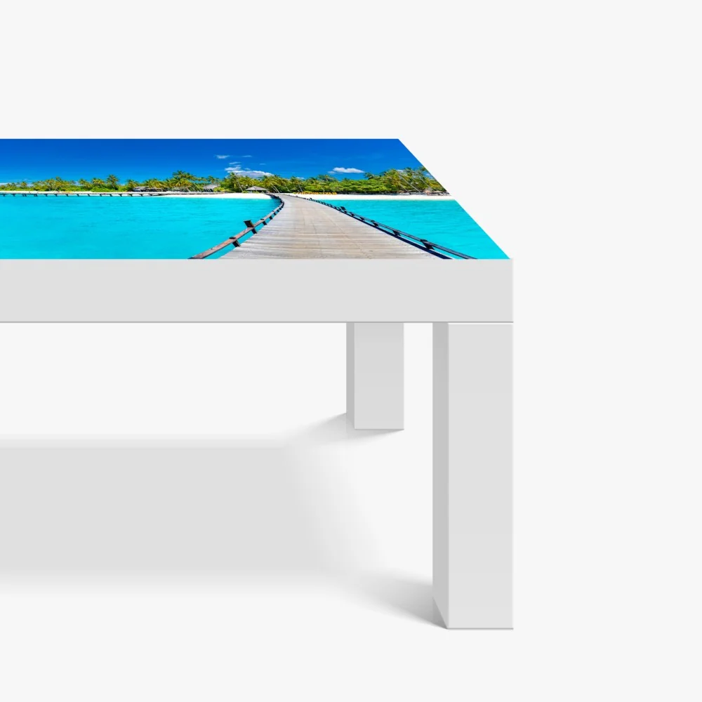 Naklejka na biurko i stół tropikalna turkusowa plaża – Wallissimo® Naklejka na biurko i stół tropikalna turkusowa plaża – Wallissimo®