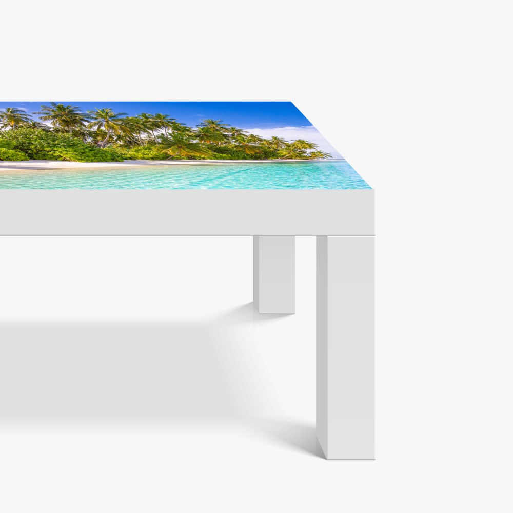 Naklejka na biurko i stół tropikalna plaża z palmami – Wallissimo® Naklejka na biurko i stół tropikalna plaża z palmami – Wallissimo®