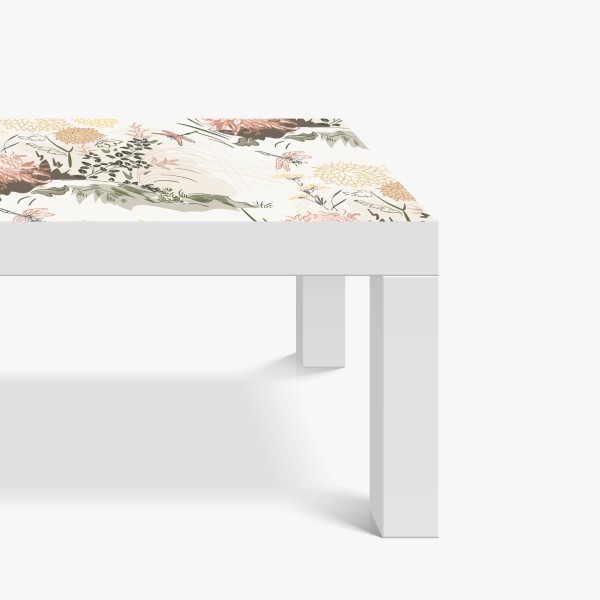 Naklejka na biurko i stół delikatny pastelowy wzór kwiatowy – Wallissimo® Naklejka na biurko i stół delikatny pastelowy wzór kwiatowy – Wallissimo®