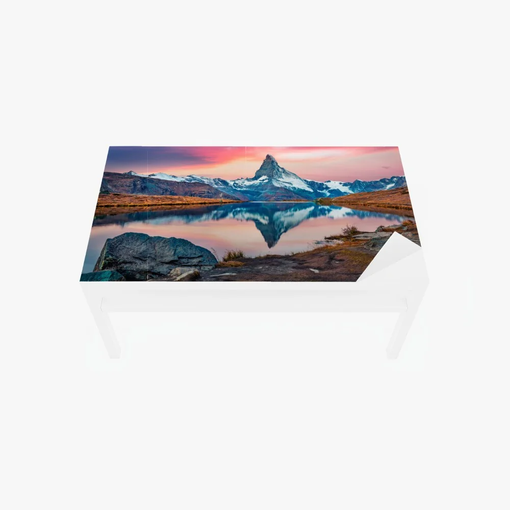 Naklejka na biurko i stół majestatyczny Matterhorn odbity w Stellisee – Wallissimo® Naklejka na biurko i stół majestatyczny Matterhorn odbity w Stellisee – Wallissimo®