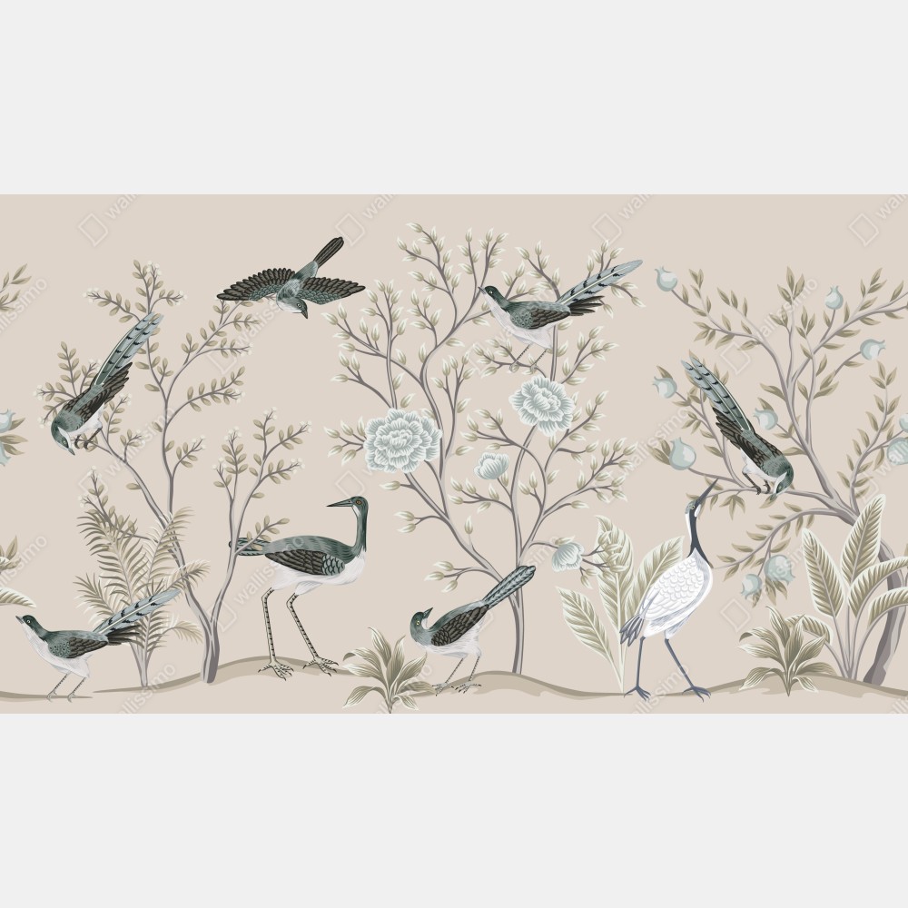 Naklejka na biurko i stół eleganckie ptaki i kwitnące gałęzie – Wallissimo® Naklejka na biurko i stół eleganckie ptaki i kwitnące gałęzie – Wallissimo®