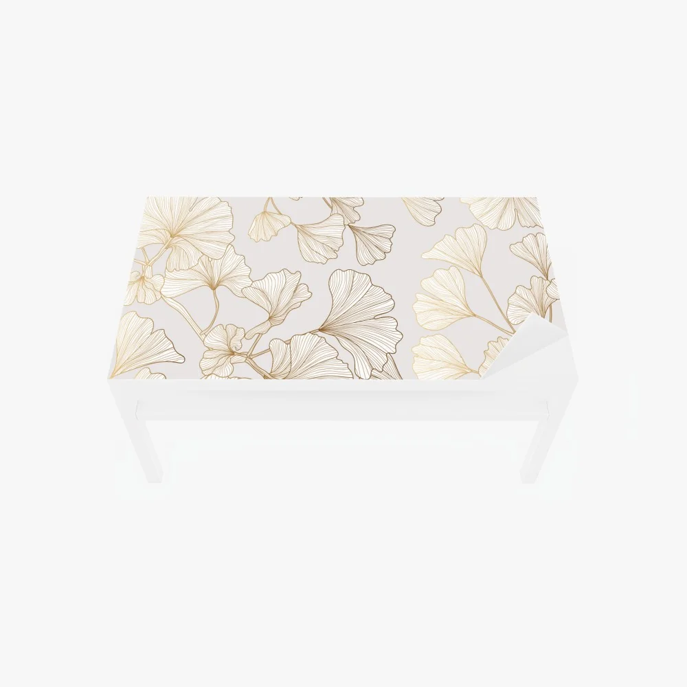 Naklejka na biurko i stół delikatny złoty wzór miłorzębu – Wallissimo® Naklejka na biurko i stół delikatny złoty wzór miłorzębu – Wallissimo®