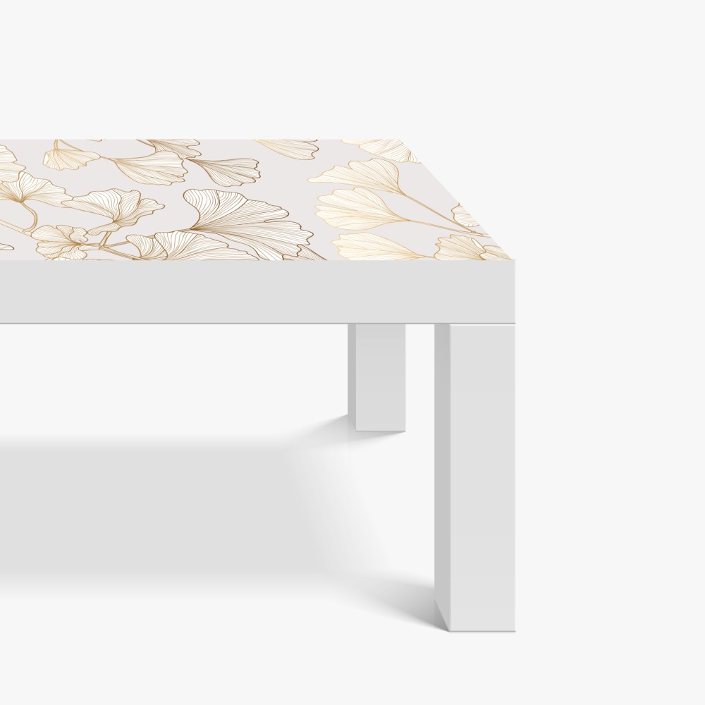 Naklejka na biurko i stół delikatny złoty wzór miłorzębu – Wallissimo® Naklejka na biurko i stół delikatny złoty wzór miłorzębu – Wallissimo®