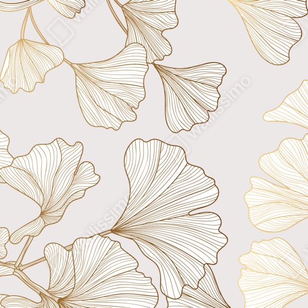 Naklejka na biurko i stół delikatny złoty wzór miłorzębu – Wallissimo® Naklejka na biurko i stół delikatny złoty wzór miłorzębu – Wallissimo®