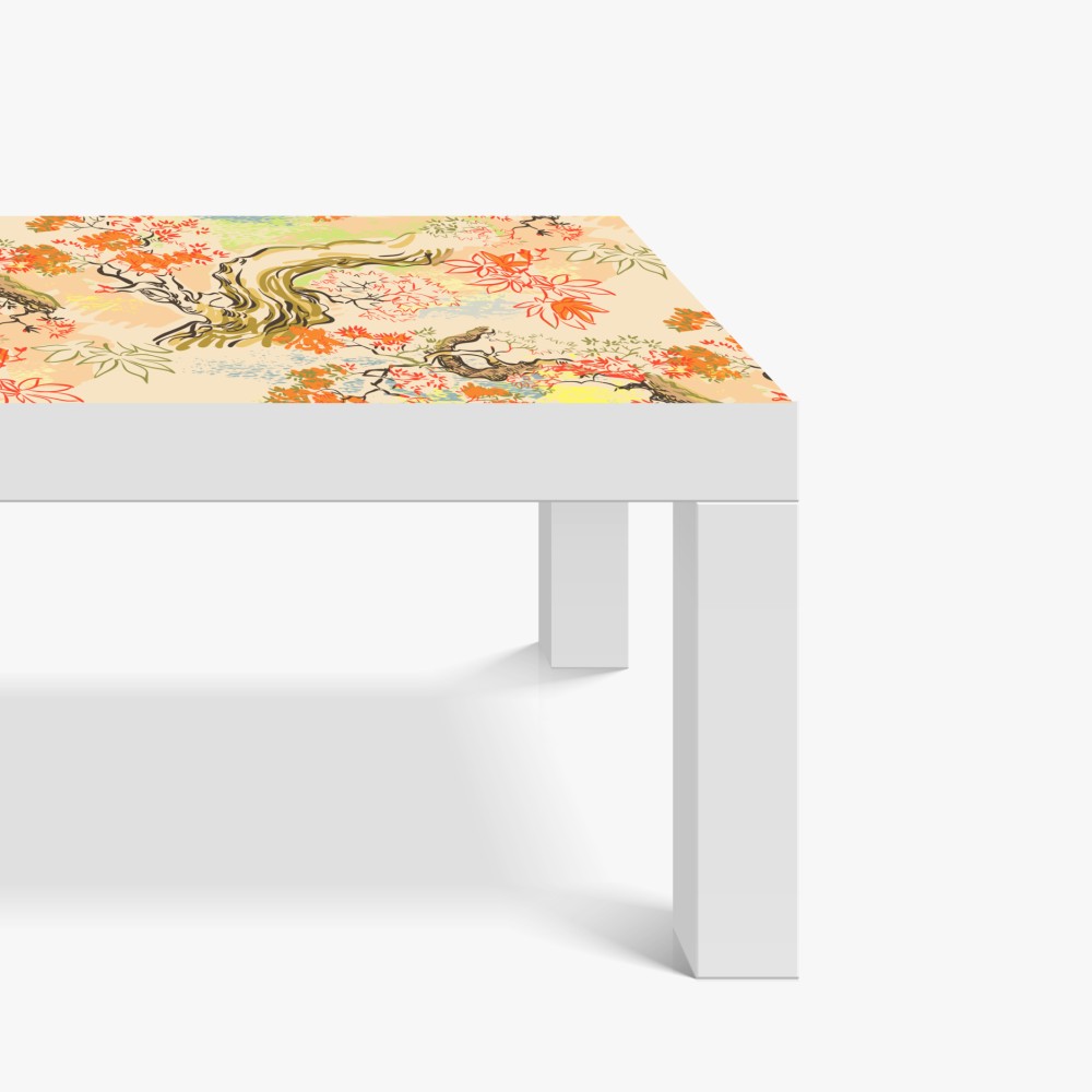 Naklejka na biurko i stół orientalny wzór z drzewami i liśćmi – Wallissimo® Naklejka na biurko i stół orientalny wzór z drzewami i liśćmi – Wallissimo®