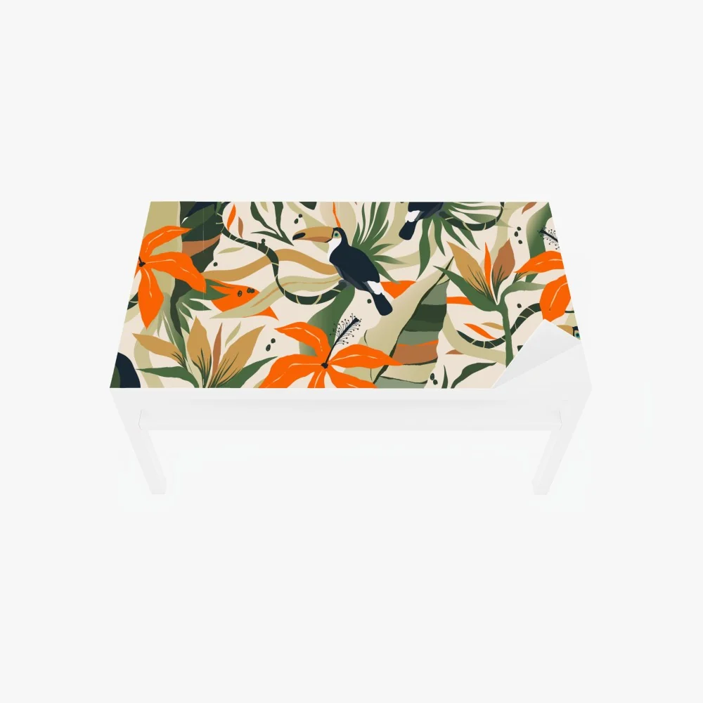 Naklejka na biurko i stół tropikalny motyw tukanów – Wallissimo® Naklejka na biurko i stół tropikalny motyw tukanów – Wallissimo®