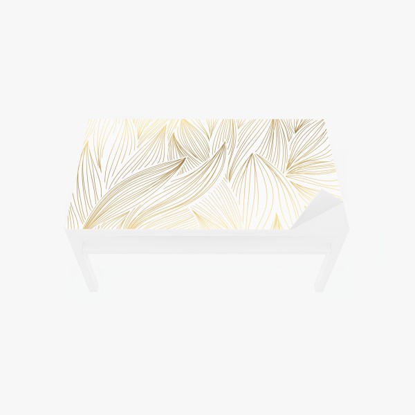 Naklejka na biurko i stół ręcznie rysowany wzór liści na miętowym tle – Wallissimo®