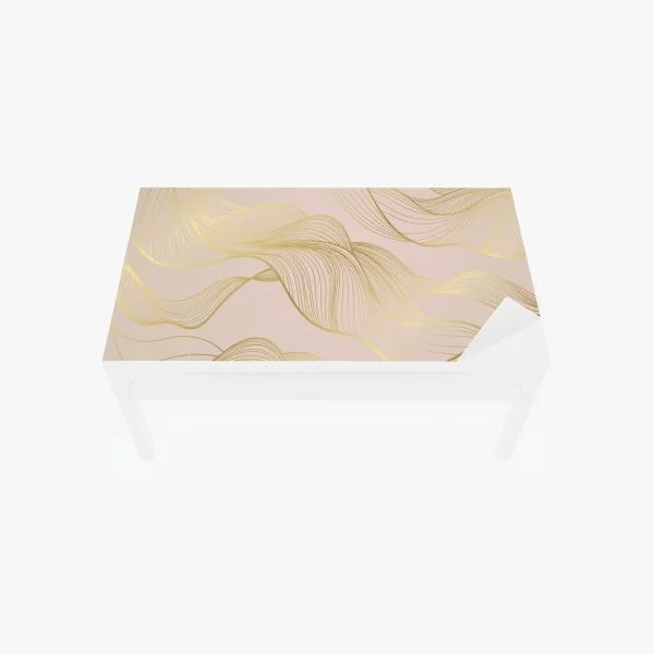 Naklejka na biurko i stół abstrakcyjny wzór złotych fal