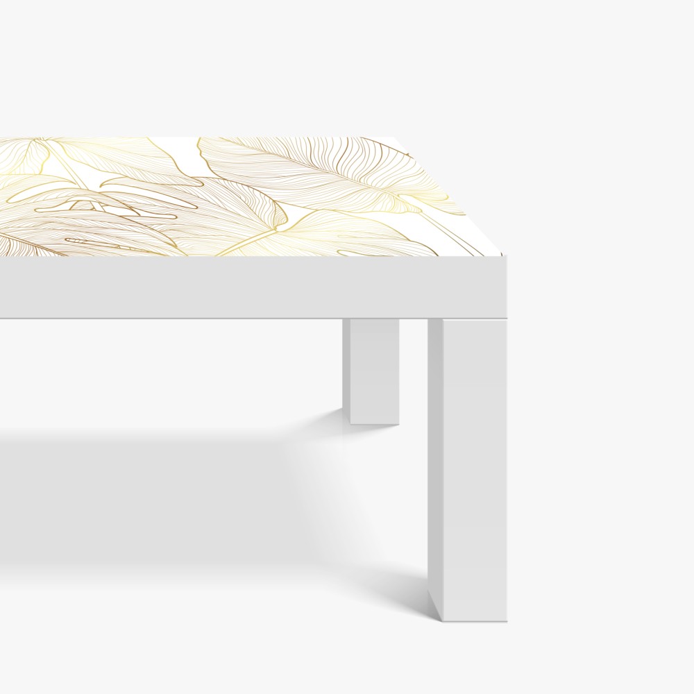 Naklejka na biurko i stół złote botaniczne rysunki liści – Wallissimo® Naklejka na biurko i stół złote botaniczne rysunki liści – Wallissimo®